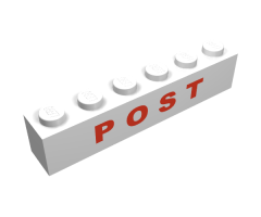 Brick 1 x 6 with Red 'POST' Pattern