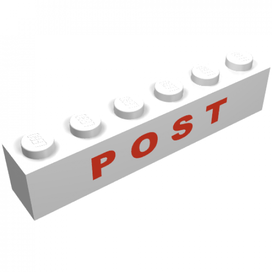 Brick 1 x 6 with Red 'POST' Pattern