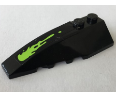 Wedge 6 x 2 Left with Lime Slime on Black Background Pattern (Sticker) - Set 70133