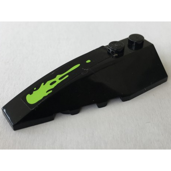 Wedge 6 x 2 Left with Lime Slime on Black Background Pattern (Sticker) - Set 70133