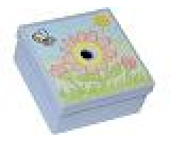Container Box 3.5 x 3.5 x 1.3 with Hinged Lid with Flowers, Sun and Bee Pattern (Sticker) - Sets 3119 / 3241