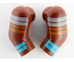 Arm, (Matching Left and Right) Pair with Light Bluish Gray, Orange and Medium Azure Stripes Pattern