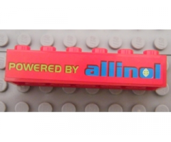 Brick 2 x 6 with 'POWERED BY allinol' Pattern (Sticker) - Set 8484
