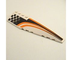 Wedge 12 x 3 Right with Black/Orange Checkered/Striped Race Pattern