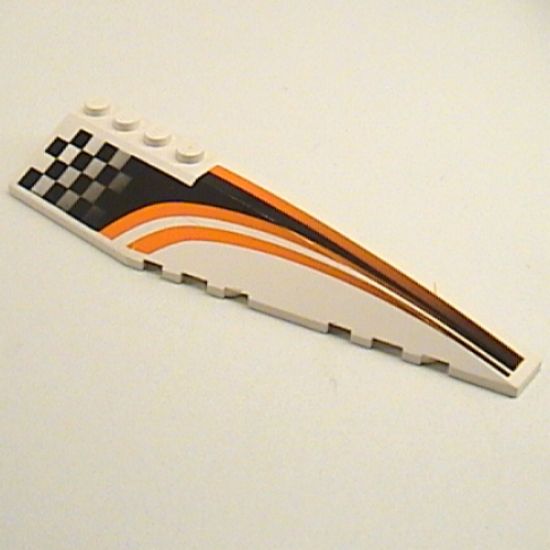 Wedge 12 x 3 Right with Black/Orange Checkered/Striped Race Pattern