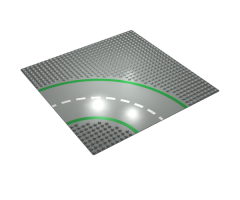 Baseplate, Road 32 x 32 9-Stud Curve with Road Pattern