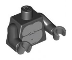 Torso Suit with Light Bluish Gray Gorilla Body and Zipper on Back Pattern / Black Arms / Dark Bluish Gray Hands