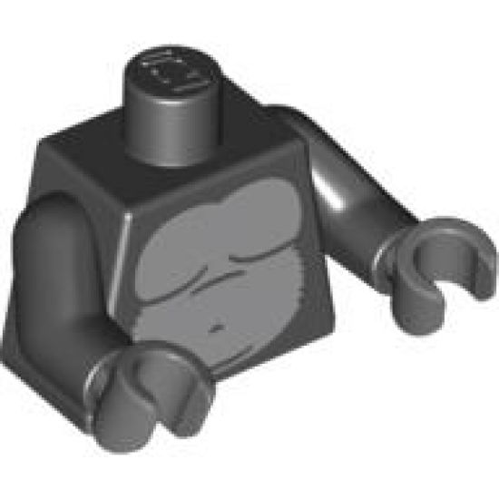 Torso Suit with Light Bluish Gray Gorilla Body and Zipper on Back Pattern / Black Arms / Dark Bluish Gray Hands
