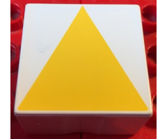 Duplo, Tile 2 x 2 x 1 with Shape Yellow Isosceles Triangle Pattern
