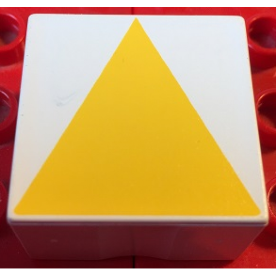 Duplo, Tile 2 x 2 x 1 with Shape Yellow Isosceles Triangle Pattern
