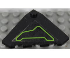 Wedge 4 x 4 (Slope 18 Corner) with Lime Circuitry Pattern Model Left Side (Sticker) - Set 7713