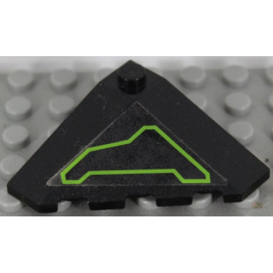 Wedge 4 x 4 (Slope 18 Corner) with Lime Circuitry Pattern Model Left Side (Sticker) - Set 7713