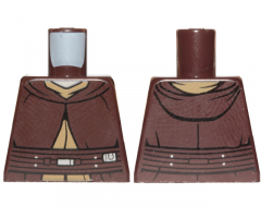 Torso SW Jedi Robe, Belt and Dark Tan Undershirt Pattern (SW Ki-Adi-Mundi)