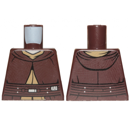 Torso SW Jedi Robe, Belt and Dark Tan Undershirt Pattern (SW Ki-Adi-Mundi)