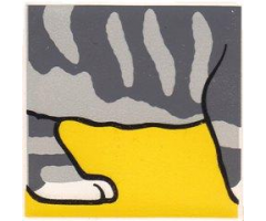 Duplo, Tile 2 x 2 x 1 with Cat Mosaic Picture 05 Pattern (Set 1014)