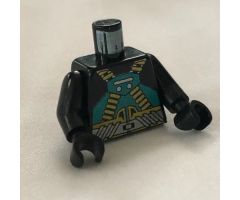 Torso Aquazone Aquaraider Dark Turquoise and Yellow Crossed Belts Pattern / Black Arms / Black Hands