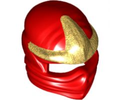 Minifigure, Headgear Ninjago Wrap with Gold 3 Point Emblem Pattern