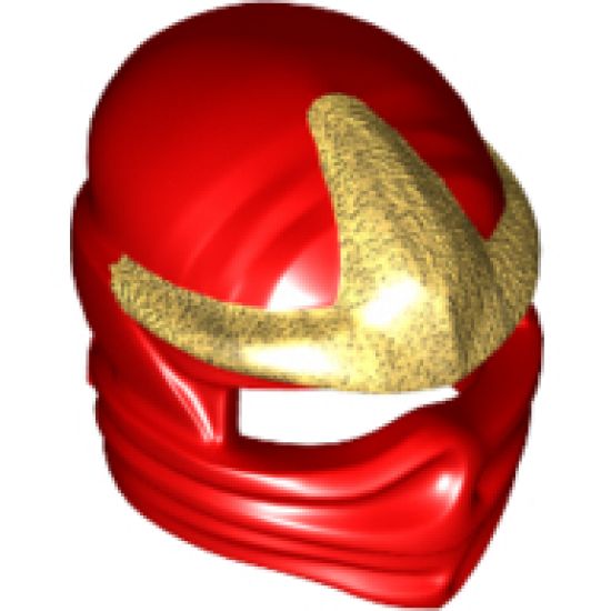 Minifigure, Headgear Ninjago Wrap with Gold 3 Point Emblem Pattern