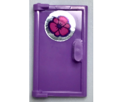 Door 1 x 2 x 3 with Vertical Handle, Mold for Tabless Frames with Flower Pattern (Sticker) - Set 40307