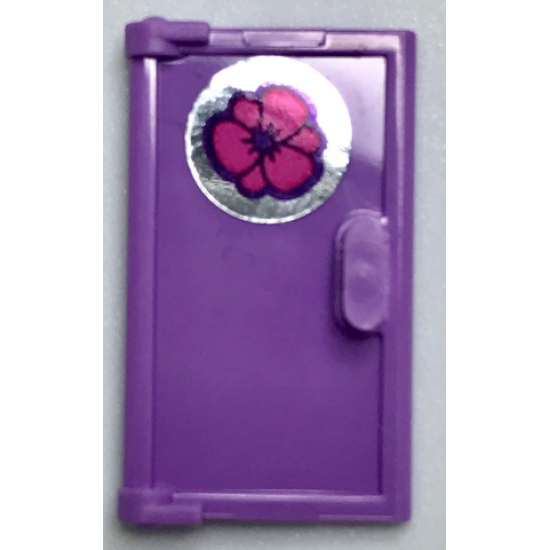 Door 1 x 2 x 3 with Vertical Handle, Mold for Tabless Frames with Flower Pattern (Sticker) - Set 40307