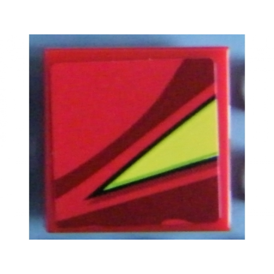 Tile 2 x 2 with Yellow Triangle Pattern Model Left Side (Sticker) - Set 8484