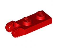 Hinge Plate 1 x 2 Locking with 2 Fingers on End and 7 Teeth without Bottom Groove