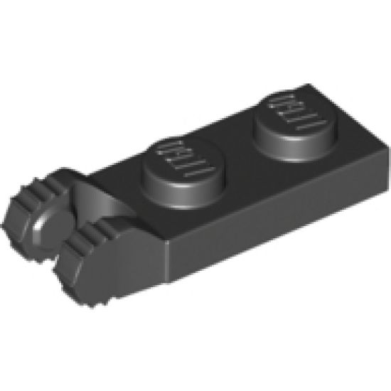 Hinge Plate 1 x 2 Locking with 2 Fingers on End and 7 Teeth without Bottom Groove