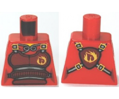 Torso Ninjago Brown Armor with Belts and Flames Pattern