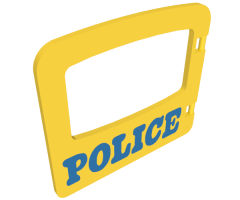 Duplo, Building Door / Window Pane 1 x 4 x 3 with One Pane and 'POLICE' Pattern