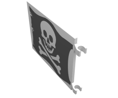 Flag 6 x 4 with Skull and Crossbones (Jolly Roger) Pattern on Both Sides (Printed)