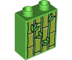 Duplo, Brick 1 x 2 x 2 with Bamboo Plants Pattern