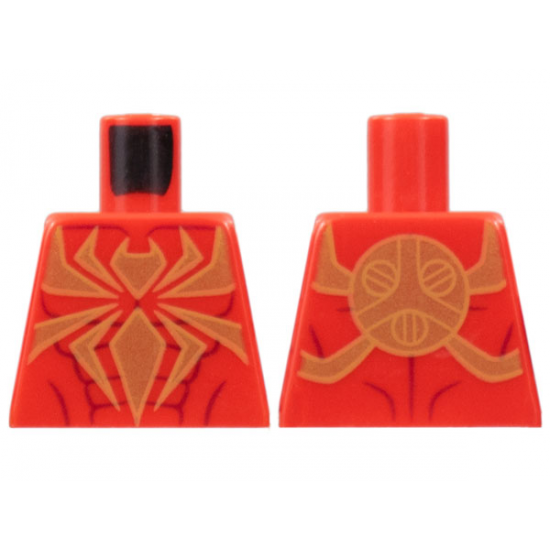 Torso Spider-Man Muscles Outline with Gold Spider Pattern (Iron Spider)