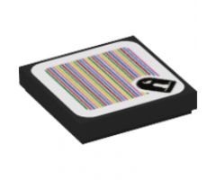 Tile 2 x 2 with Super Mario Scanner Code Bullet Bill Pattern (Sticker) - Sets 71361 / 71389