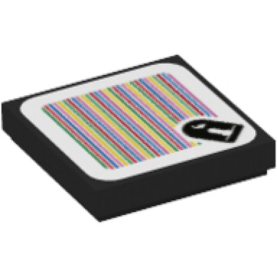 Tile 2 x 2 with Super Mario Scanner Code Bullet Bill Pattern (Sticker) - Sets 71361 / 71389
