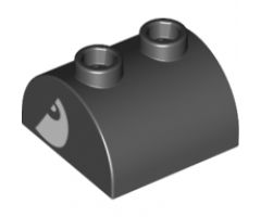 Slope, Curved 2 x 2 x 1 Double with Two Studs with White Half Eyes on Ends Pattern (Bullet Bill)