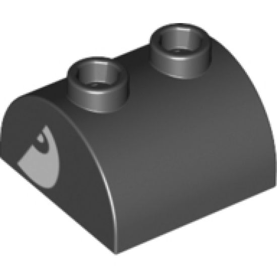 Slope, Curved 2 x 2 x 1 Double with Two Studs with White Half Eyes on Ends Pattern (Bullet Bill)