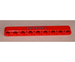 Technic, Liftarm 1 x 9 Thick with Silver 'Ferrari' Pattern (Sticker) - Set 8653