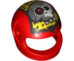 Minifigure, Headgear Helmet Motorcycle (Standard) with Red Eye Skull Pattern