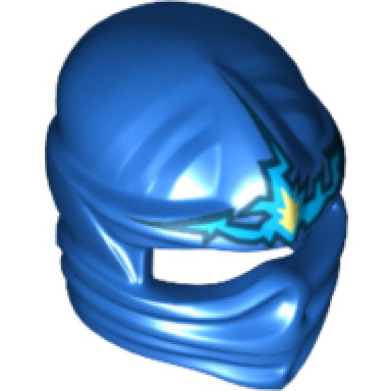 Minifigure, Headgear Ninjago Wrap with Lightning Energy Pattern
