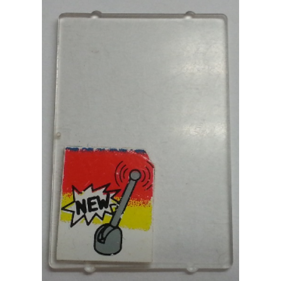 Glass for Window 1 x 4 x 5 with Light Gray Lever and Base and Black 'NEW' Pattern (Sticker) - Set 6378