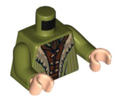 Torso LotR Coat with Tan Fur Lining over Reddish Brown Shirt Pattern / Olive Green Arms / Light Nougat Hands