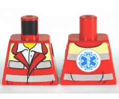 Torso Open Collar with White Shirt, Safety Stripes, EMT Star of Life on Back Pattern