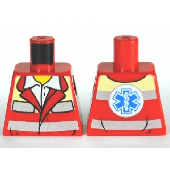 Torso Open Collar with White Shirt, Safety Stripes, EMT Star of Life on Back Pattern