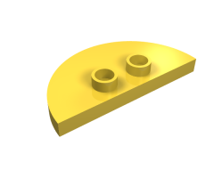 Duplo Tile, Modified 2 x 4 x 1/3 (Thin) Half Circle with 2 Studs