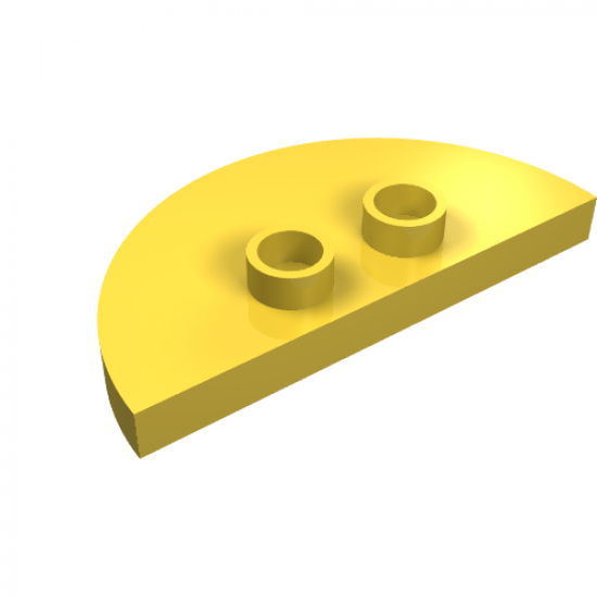 Duplo Tile, Modified 2 x 4 x 1/3 (Thin) Half Circle with 2 Studs