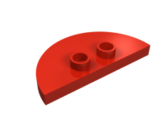 Duplo Tile, Modified 2 x 4 x 1/3 (Thin) Half Circle with 2 Studs