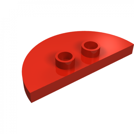 Duplo Tile, Modified 2 x 4 x 1/3 (Thin) Half Circle with 2 Studs