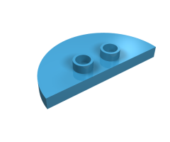 Duplo Tile, Modified 2 x 4 x 1/3 (Thin) Half Circle with 2 Studs