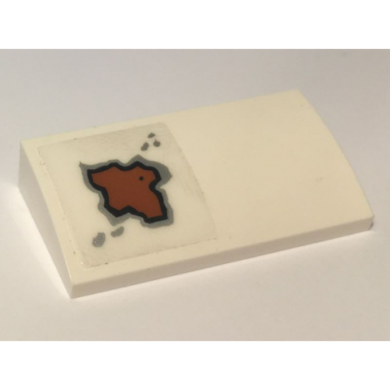 Slope, Curved 2 x 4 x 2/3 with Bottom Tubes with Rust Spot Pattern (Sticker) - Set 10274