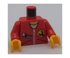 Torso Wrench Logo on Zippered Jacket with Truck Pattern / Red Arms / Yellow Hands